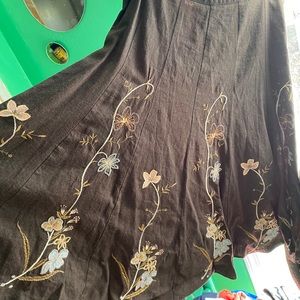 Embroidered flare skirt